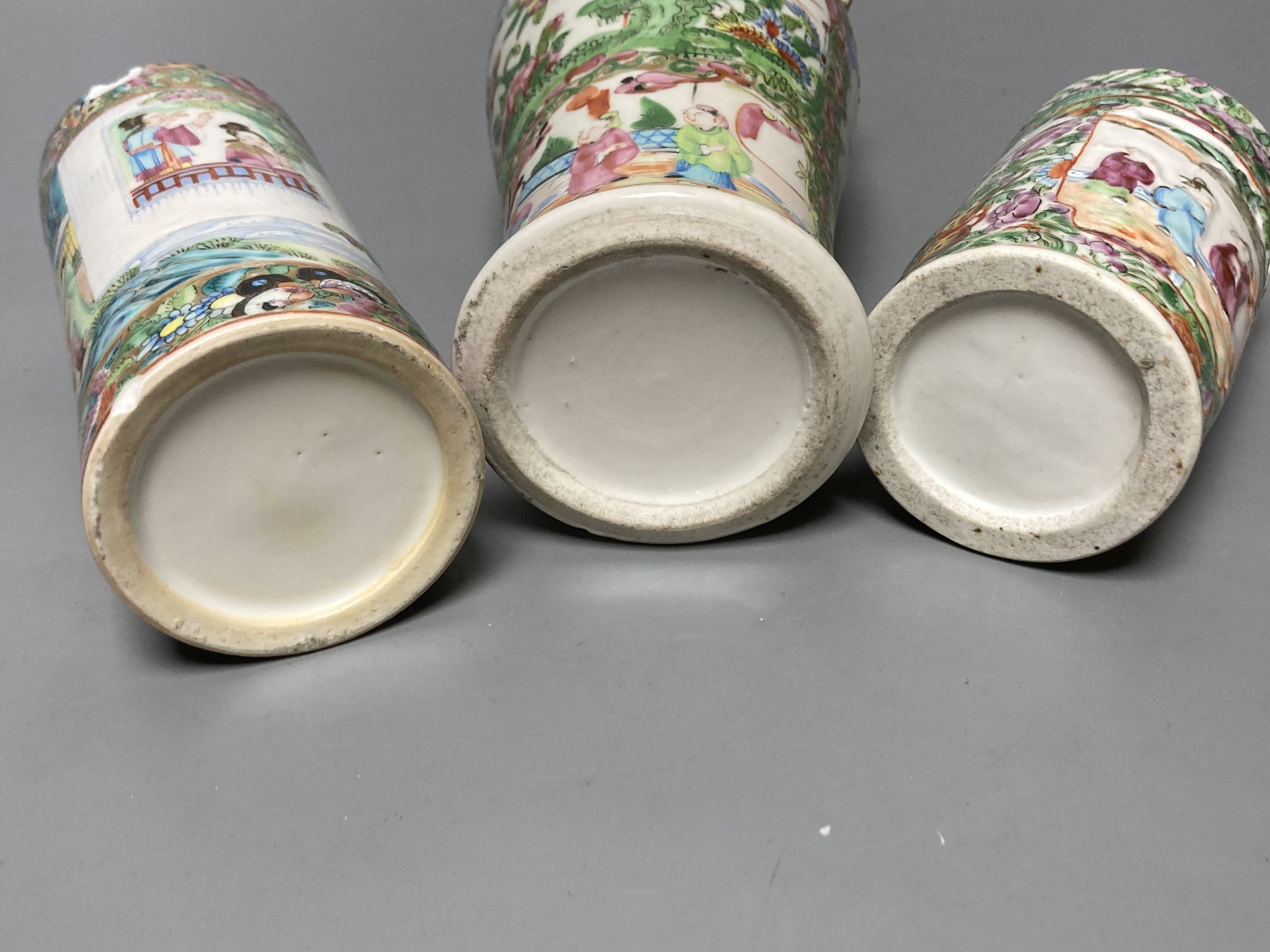 Three Canton vases